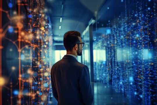 IT specialist configuring and managing virtual private networks (VPNs), IT specialists, bokeh Generative AI