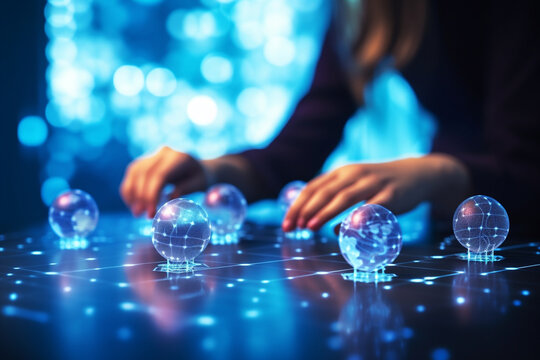 IT specialist configuring and managing virtual private networks (VPNs), IT specialists, bokeh Generative AI