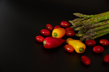 table of vegetables and green grass