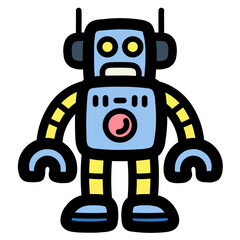 robot filled outline icon style