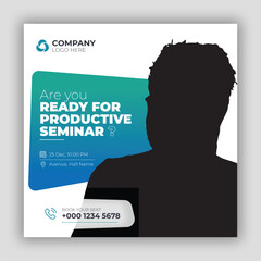 Digital marketing business conference social media post and web banner design template