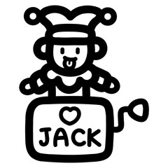 jack in the box line icon style