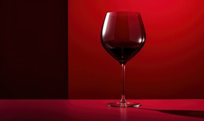 Obraz na płótnie Canvas a glass of red wine on a red table with a red wall in the backgrounnd of the image and a red wall in the background. generative ai
