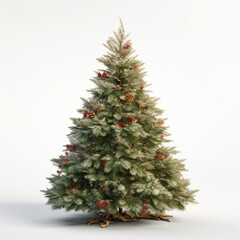 Christmas tree illustration on white background