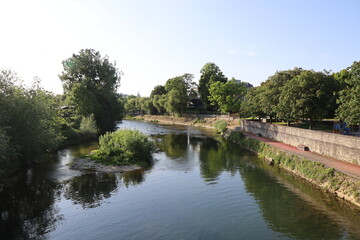 Fototapeta premium La rivière Marne, ville de Saint Dizier, département de la Haute Marne, France