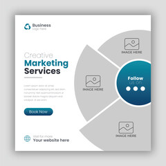 Digital marketing business social media post and web banner design template