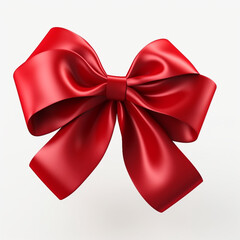 Red bow isolated on white background