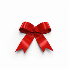 Red bow isolated white background