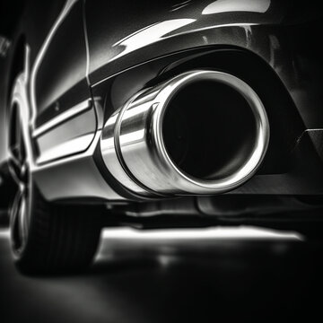 Exhaust pipe of a car. Generative AI.