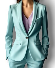 Elegant and Colorful Formal Woman Blazer for the Office. Torso only, isolated on plain background. Generative AI illustration.