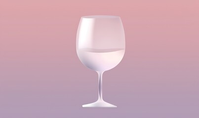  a white wine glass on a pink and purple background with a shadow of a wine glass on the bottom of the glass and the bottom half of the glass.  generative ai