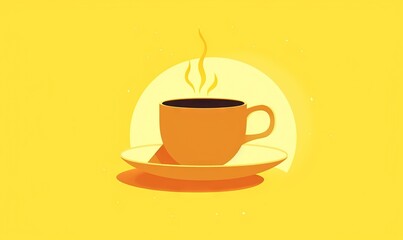  a cup of coffee on a saucer with a saucer on the side of the cup and a saucer on the side of the plate.  generative ai