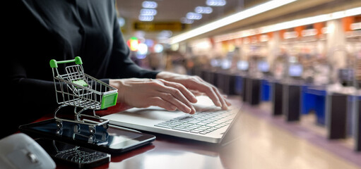 Concepts of online shopping using computers and mobile .