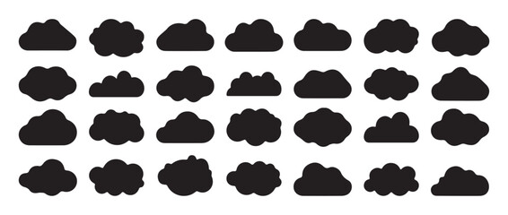Set of clouds collection.Set of clouds.Logo and sign. Vector illustration.	