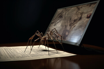 A hyper-realistic 3D rendering of a web page hovers in the air, so detailed that it seems tangible.