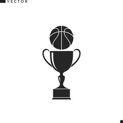 Trophy cup with basketball ball 