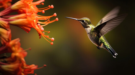 Fototapeta na wymiar Hummingbird feeding