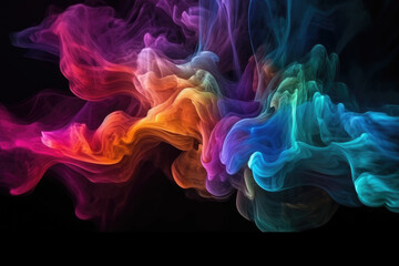 Abstract Whirlwind of Colorful Smoke and nebula, generative ai