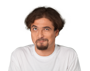 Portrait of a Man with Funny Expression