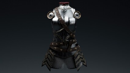 Fototapeta premium Female Armorpose render of background. 3d rendering