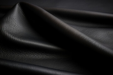 Naklejka premium Black leather texture with smooth finish and subtle sheen, generative ai