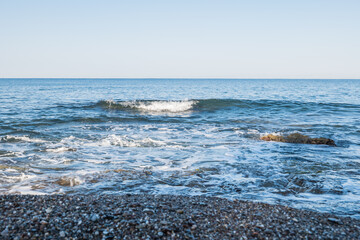 Amazing waves in the sea in Antalya, Turkey