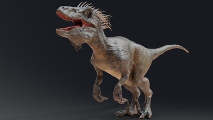 Utahraptor pose render of background. 3d rendering
