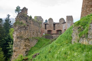 Fototapeta na wymiar Zborov Castle in spring in Slovakia