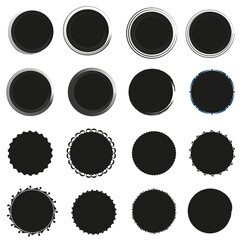 set of black buttons