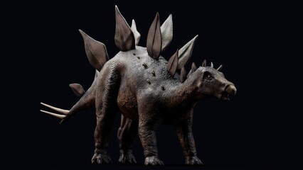 Stegosaurus pose render of background. 3d rendering