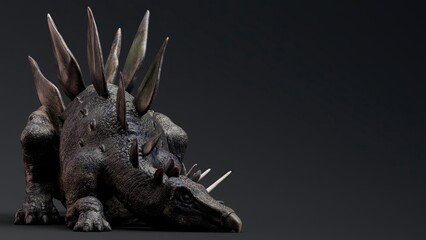 Stegosaurus pose render of background. 3d rendering