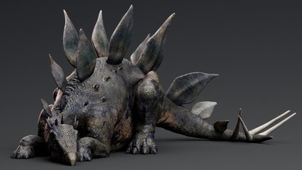 Stegosaurus pose render of background. 3d rendering