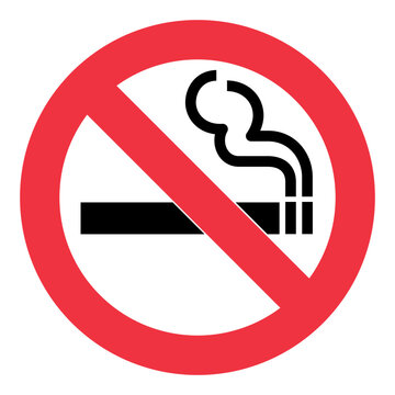 No smoking sign on white background, AIGA, DOT