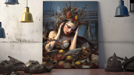 The Fallen Queen Painting - Generative AI