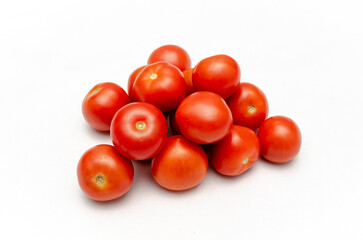 Fresh cocktail tomatoes isolated on white