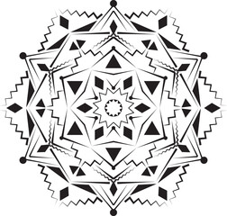 Vector art work of mandala_black and white_2_4