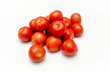 Fresh cocktail tomatoes isolated on white