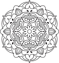 Vector art work of mandala_black and white_2_5