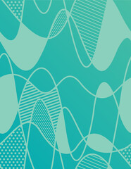 Seamless pattern of a teal dynamic waves texture wallpaper