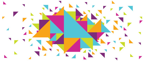 cool background design made of a group of colorful triangles in different sizes