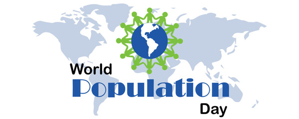 Naklejka premium Banner for World Population Day