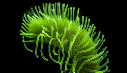 Phylum cyanobacteria a closeup macro, isolated algae, algae background. Generative IA