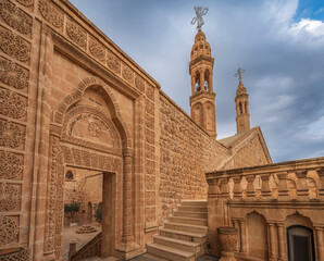 Fototapeta na wymiar Mor Gabriel Monastery in Mardin with photos taken from various angles
