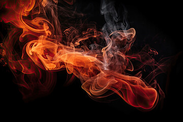 Fiery Smoke on a Black Background in epic styling, generative ai