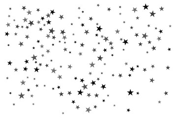 Star confetti. Silver casual confetti background. Bright design pattern.