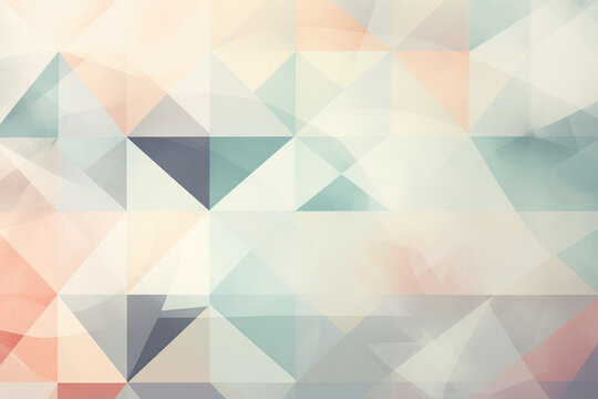 Geometric shapes texture overlay in pastel colors with a soft and smooth finish, generative ai