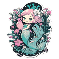 Obraz na płótnie Canvas cute mermaid