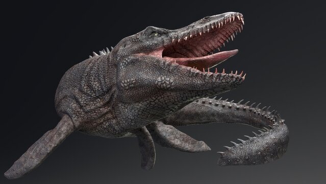 Mosasaurus  pose render of background. 3d rendering