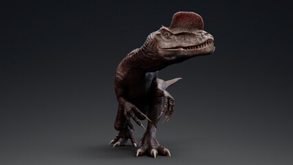Obraz na płótnie Canvas Dilophosaurus pose render of background. 3d rendering