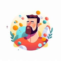 Allergy pills for men. There is no allergy to pollen and dust. Men's allergy pills. Illustration. Ai generated